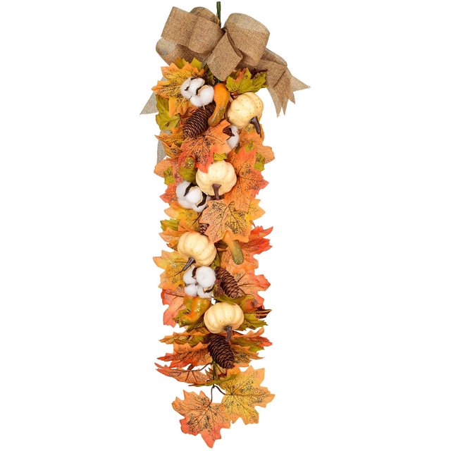 Décoration Saisonnière de la Porte d'Entrée en Érable d'Automne