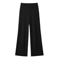 thumbnail image 5 of ManxiVoo Women's High Waisted Ribbed Flare Leggings Yoga Pants with Wide Leg Lounge Trousers for Women Buttery Soft Comfy Everyday Wear L Size Black, 5 of 8