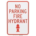thumbnail image 2 of Brady 124333 Traffic Control Sign, Legend"No Parking Fire Hydrant", 18" Height, 12" Width, Red on White, 2 of 2