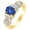 Yellow gold, variant on Simulated Blue Sapphire & White Simulated Diamond Engagement Ring 14k Rose Gold over Silver-7.5