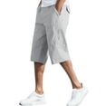 thumbnail image 1 of Mens Cotton Four Seasons Fashion Simple Solid Color Elastic Waist Overalls Casual Pants Shorts, 1 of 4
