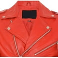 thumbnail image 3 of QAWACH Red Color Pure Lambskin Leather Winter Vintage Motorcycle Biker Moto Riding & Racing Jacket For Men XLS Size NBMJ-03, 3 of 4