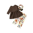 thumbnail image 2 of xiaxaixu Girl Thanksgiving Clothes Set, Embroidery Tops+Printed Trousers+Scarf, 2 of 7