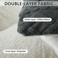 thumbnail image 3 of WOOW DEPOT Sherpa Reversible Queen Comforter, 1 PCS Heavy 7.5lbs Warm Cozy, Taffeta Quilted & Sheared Craft 3D Jacquard Blanket Machine Washable, Dark Gray, 3 of 9
