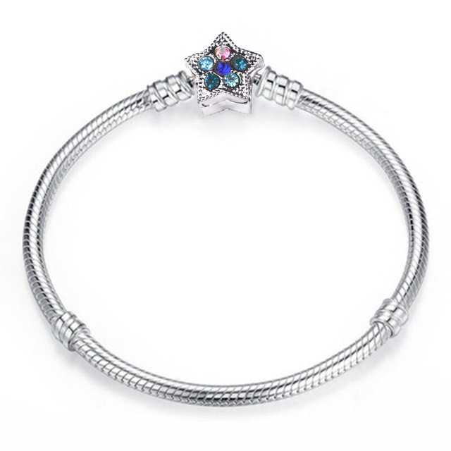 Pulsera con abalorio Original para mujer, cadena de serpiente de aleación de Color rosa dorado y plateado, pulseras básicas para mujer a la moda, joyería DIY Deng Xun unisex