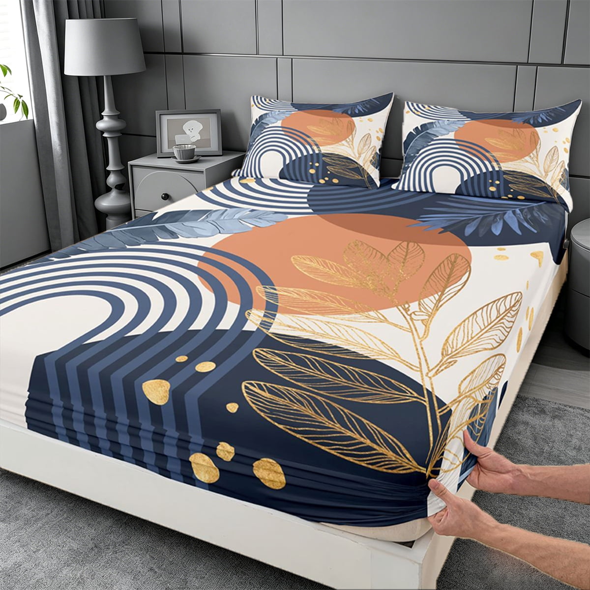 meiyoeat Bohemian Exotic Style Queen Sheets For Girls,Tropical Abstract Art Queen Sheet Sets,4 Pieces
