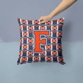 thumbnail image 2 of Letter F Football Orange, Blue and white Fabric Decorative Pillow, 2 of 4