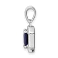 thumbnail image 4 of Auriga Fine Jewelry 925 Sterling Silver Rhodium Plated Clear and Square Blue Cubic Zirconia Pendant for Women, 4 of 6