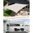 thumbnail image 4 of Sun Shade Sail 14x18Ft Boho Sage Green Striped Farmhouse Style Uv Block Sunshade Canopy Outdoor Shade Cover Rectangle Shade Cloth For Patio Garden Yard Deck Pergola, 4 of 6