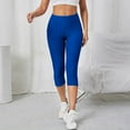 thumbnail image 6 of Jxximdong Capris Pants for Women, Yoga Pants 3/4 High Waist Elastic Opaque Plus Size Sports Leggings with Side Pockets, Blue Women's Cropped Pants, 6 of 6