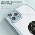 thumbnail image 4 of Allytech for Apple iPhone 11 Pro Max Case, 360° Rotatable Ring Holder Kickstand Magnetic Shockproof TPU Frame Transparent Acrylic Back Phone Shell Cover for iPhone 11 Pro Max 6.5 inch 2019, Blue, 4 of 6
