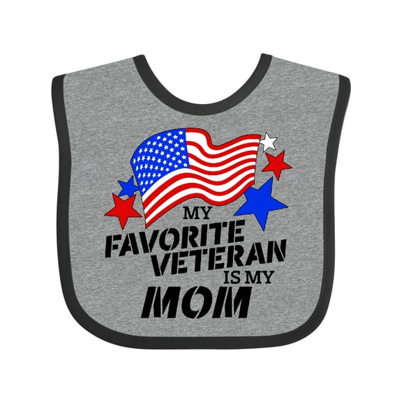 Inktastic My Favorite Veteran is My Mom Boys or Girls Baby Bib