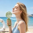 thumbnail image 5 of Portable Handheld Fan,Powerful Personal USB Rechargeable Fan with 5 Speeds,Small and Cute Cooling Fan with LED Display & Hanging Buckle for Office/Travel/Home,Green, 5 of 7