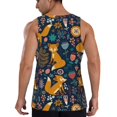 thumbnail image 3 of Easygdp Colorful Fox Men's Tank Top, Sleeveless Muscle T Shirts, Breathable, Quick-Dry, Loose for Gym, Running, Fitness - X-Large, 3 of 9