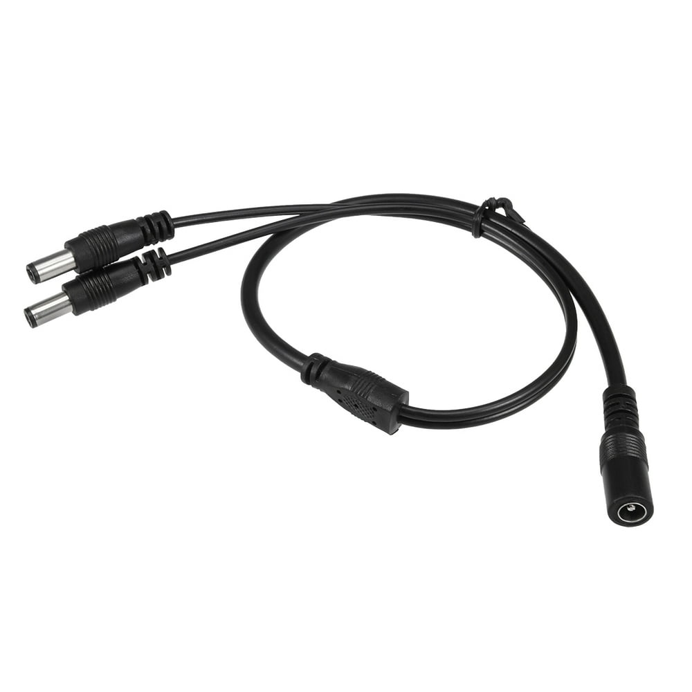 12V DC Power Splitter Cable 1 Female to 2 Male Connectors 46cm 2.1mmx5
