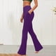 thumbnail image 2 of Amzcrzy Leggings Acampanados Mujer S-2XL - Yoga, Cintura Alta Sin Costura Delantera, Muy Elásticos Cómodos, Color Liso, Bolsillos Morado, 2 of 6