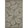thumbnail image 1 of Unique Loom Botanical Collection Warm Colors Leafs Transitional Indoor and Outdoor Flatweave Area Rug, 5 x 8 Feet, Gray/Tan, 1 of 1