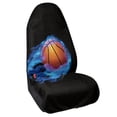 thumbnail image 2 of POLERO 1 Pack Car Seat Towel Cover Easy Install, Compatible with Van Truck Seat, Terry Cloth Car Seat Cover with Blue Flame Basketball, 2 of 7