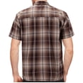 thumbnail image 2 of Men’s Classic Western Short Sleeve Button Down Casual Plaid Cowboy Shirt (Dark Brown/Khaki/Beige, S), 2 of 3