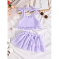 thumbnail image 2 of PureChapter Toddler Girls Striped Straps Crop Top & Layered Ruffle Skirt Set 2-Piece Summer Clothes, 2 of 8