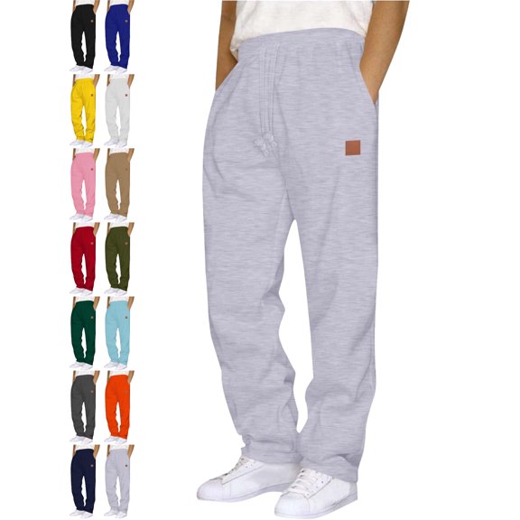 Big Men's Cargo Pants Relaxed Fit Straight Leg Drawstring Elastic Waist Multi Pocket Everyday Pants