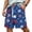 Blue, variant on CIENVNSTG Men's Patriotic USA Flag Print Shorts Drawstring Elastic Waist Casual Shorts for Independence Day Party Blue L