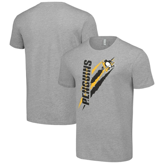 Men's Starter  Heather Gray Pittsburgh Penguins Color Scratch T-Shirt