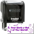 thumbnail image 1 of Self-Inking Your Work is Out of This World Stamp, Trodat Printy 4911, Press and Print Stamping, Impression Size 5/8" x 1-1/2", Up to 10,000 Impressions - Purple Ink, 1 of 10