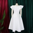 thumbnail image 6 of AURA Plus Size Summer Ruffle Sleeve High Waist Maxi Swing Dress Elegant Banquet Party Dress XL XXXL, 6 of 10