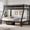Black, variant on Metal Bunk Bed Twin Over Full for Adults & s, Industrial Bunkbeds Heavy Duty Bed with Safety Guardrail & Ladders, Black