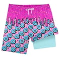 thumbnail image 3 of Lullu Boys Beach Swim Trunks with Compression Liner Donut Print Board Shorts, Sizes 2-3, 3 of 3