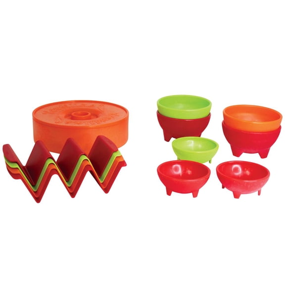IMUSA 12pc Taco Fiesta Set, Red/Orange/Green