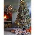 thumbnail image 3 of 4th of July Christmas Tree Skirt 36 Inches Large Christmas Skirt Tree, Independence Day Blue Red Rustic Tree Skirt Christmas Decorations for Fireplace Party Holidays Indoor Outdoor, 3 of 7