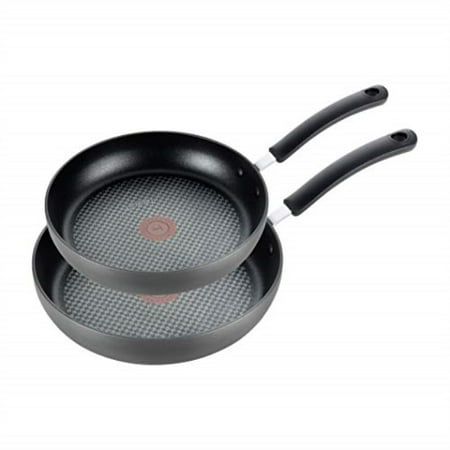 T-fal Ultimate Hard Anodized Nonstick Fry Pan Set 2 Piece, 8, 10 Inch, Oven Broiler Safe 400F, Kitchen, Cookware, Pots and Pans Set Non Stick, Frying Pans, Dishwasher Safe, Black