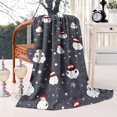thumbnail image 2 of Dark Christmas Snowman Pattern Blanket,Comfortable Soft Lamb Wool Throw Blanket,All Season,Warm Lightweight Blankets for Sofa Bed Couch Living Room Chair,60"x80", 2 of 4