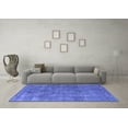 thumbnail image 3 of Ahgly Company Machine Washable Indoor Rectangle Oriental Blue Industrial Area Rugs, 2' x 5', 3 of 4