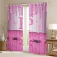 thumbnail image 2 of Manfei Letter Monogrammed P Blackout Curtains Set of 2 (52x84 Each) for Kids Children Girls,Dreamy Princess Window Curtains,Cute Butterfly Bowknot Curtains and Drapes,Bling Glitter Decor, 2 of 6