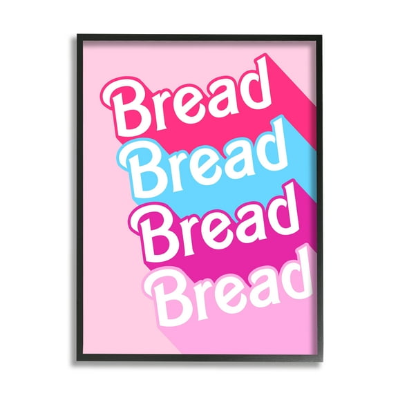 Stupell Industries Glam Bread Phrase Inspirational Painting Black Framed Art Print Wall Art, 11 x 14