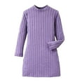 thumbnail image 4 of XUELUO Big Girls Dresses Ribbed Knit Long Sleeves Crew Neck Skirts Spring Winter & Daily Moments Kids Slim Sweater Dress, 4 of 5