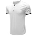 thumbnail image 4 of Floenr Mens T Shirts,Men's Plus Size Shirts Solid Color Short Sleeve T-Shirts Button-Up Shirts, 4 of 5