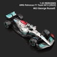 thumbnail image 2 of Bburago-coche de carreras de aleación de simulación, 1:43, 2022, F1, mercedes-amg, Team W13, #44, Hamilton, el último, #63 Fivean unisex, 2 of 2