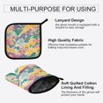 thumbnail image 3 of Yayeee Oven Mitts and Pot Holder Set of 4 Heat Resistant Kitchen Gloves Baking Hot Pad, Yellow Floral Wave, 3 of 5
