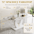 thumbnail image 5 of JUFU Dining Room Table Set for 8, 71'' Pandora White Faux Marble Dining Room Table and Chairs, Dining Tables for 8 with PU Upholstered Chairs, Modern Dining Table for 8 for Dining Room and Kitchen, 5 of 10