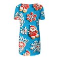 thumbnail image 5 of Jienlioq Hauts Courts pour Femmes Mode Décontractée de Noël Imprimé devant et Long derrière Manches Courtes Raglan Col en V, 5 of 5