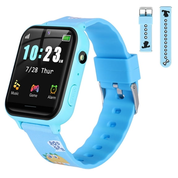 Kids Smart Watch Phone, HD Touch Screen Smartwatch with Music MP3 Player, Video Recorder, Camera, Games, SOS, (Build-in 1GB SD Card) Sport Wrist Watch for Age 3-14 Boys Girls Gifts (Blue)