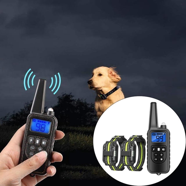 Collar de entrenamiento para perros Yinane impermeable recargable verde