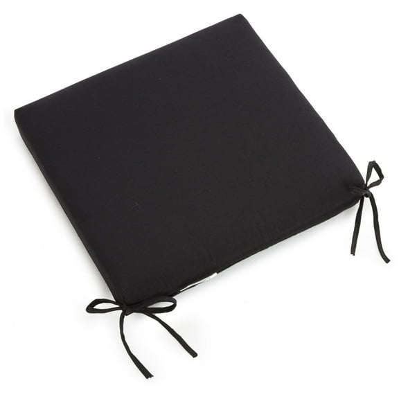 Blazing Needles 20-inch by 19-inch Twill Chair Cushion Black