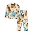 thumbnail image 2 of Disketp Pajamas Set Long Sleeve Sleepwear Womens Button Down Nightwear Pj Sets-Butterflies, 2 of 9