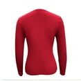 thumbnail image 6 of Ltctricy Women's Long Sleeve Shirts Fall Fashion Ribbed Scoop Neck Slim Basic Knitted Tunic Tops Going out Tee Blouses(Red,X-Large), 6 of 6