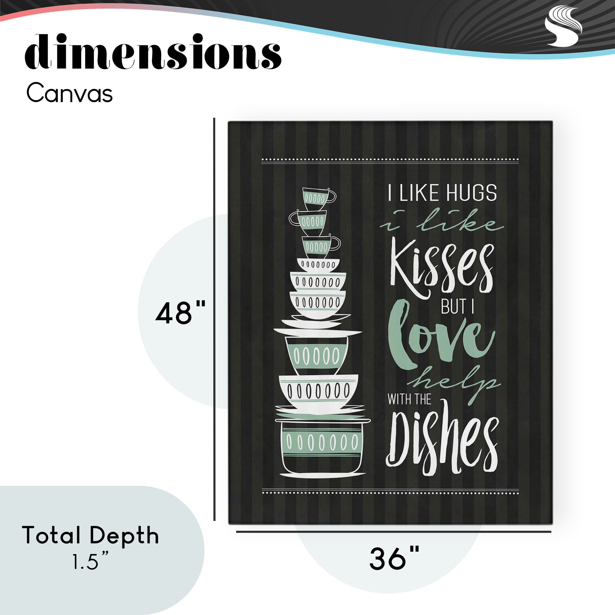 Love Help With Dishes Canvas Wall Art, design by Lettered and Lined